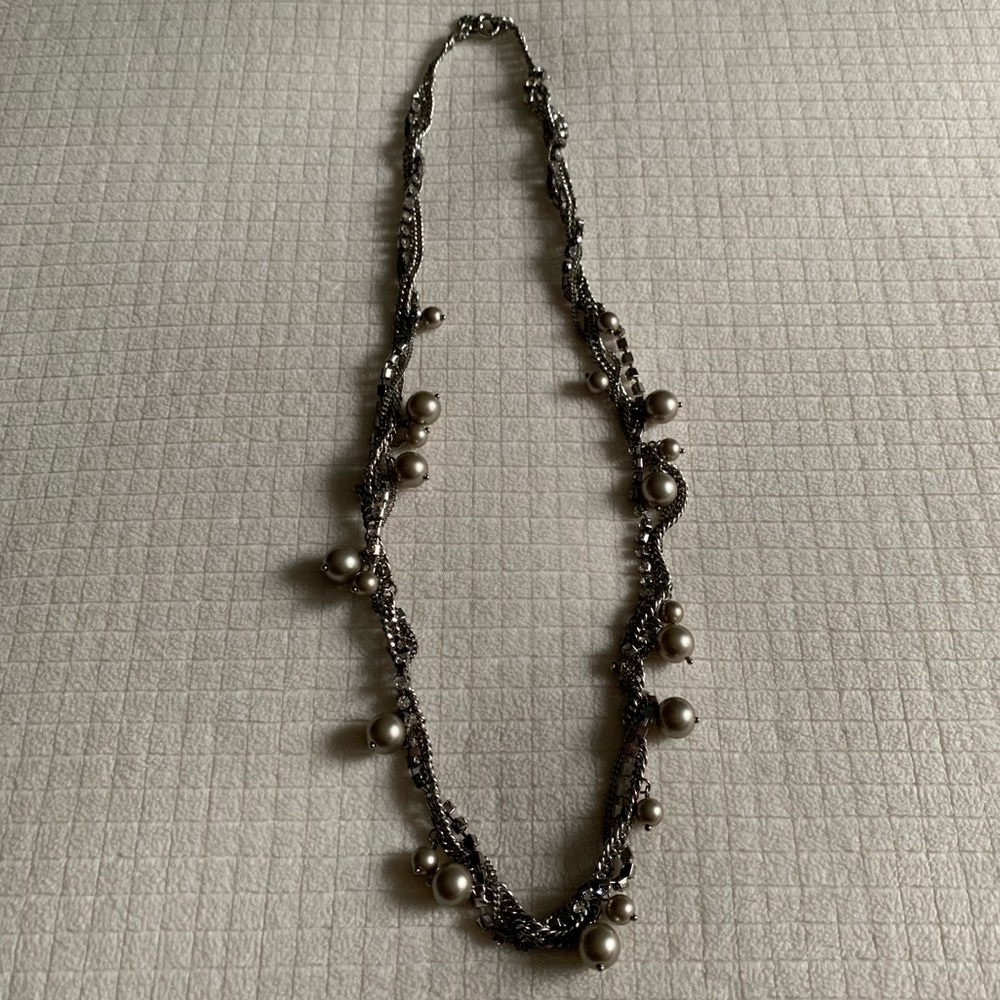J.Crew crystals & pearls long necklace